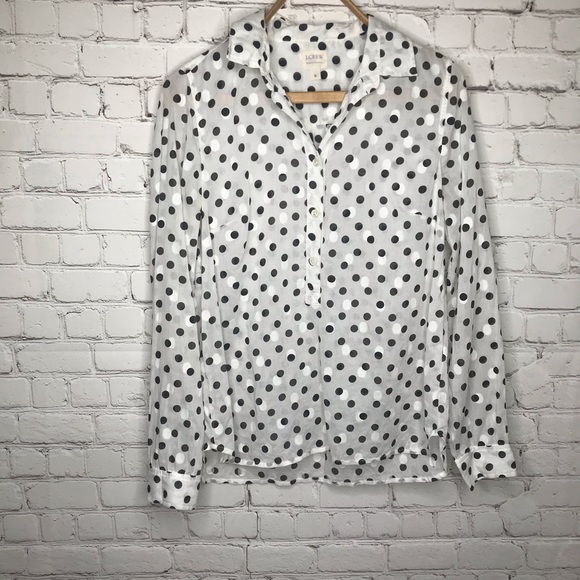 J. Crew Tops - 💥 5 for $25 💥J. Crew White w/ Black Polka Dots